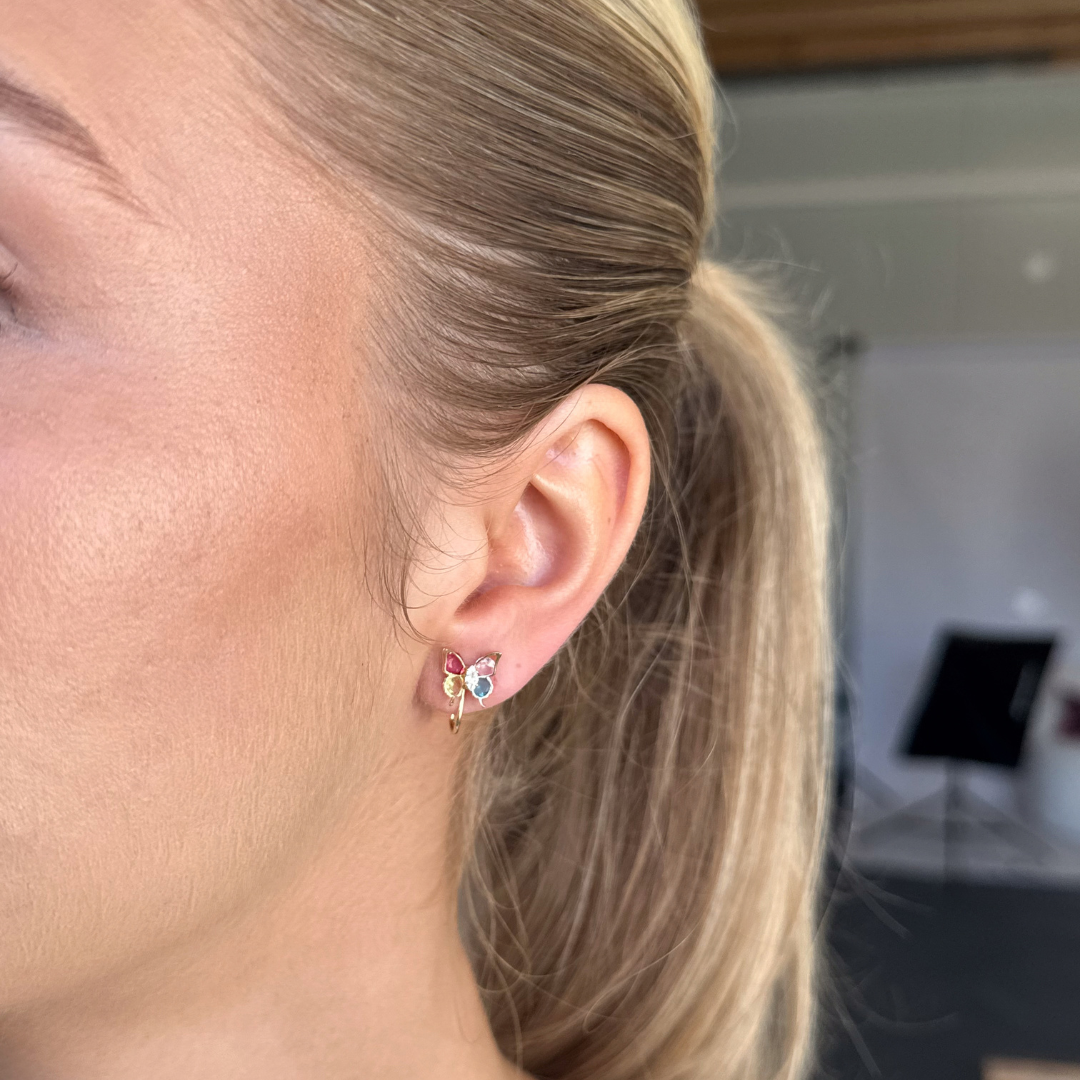 Diamond Butterfly Clip Oorbellen