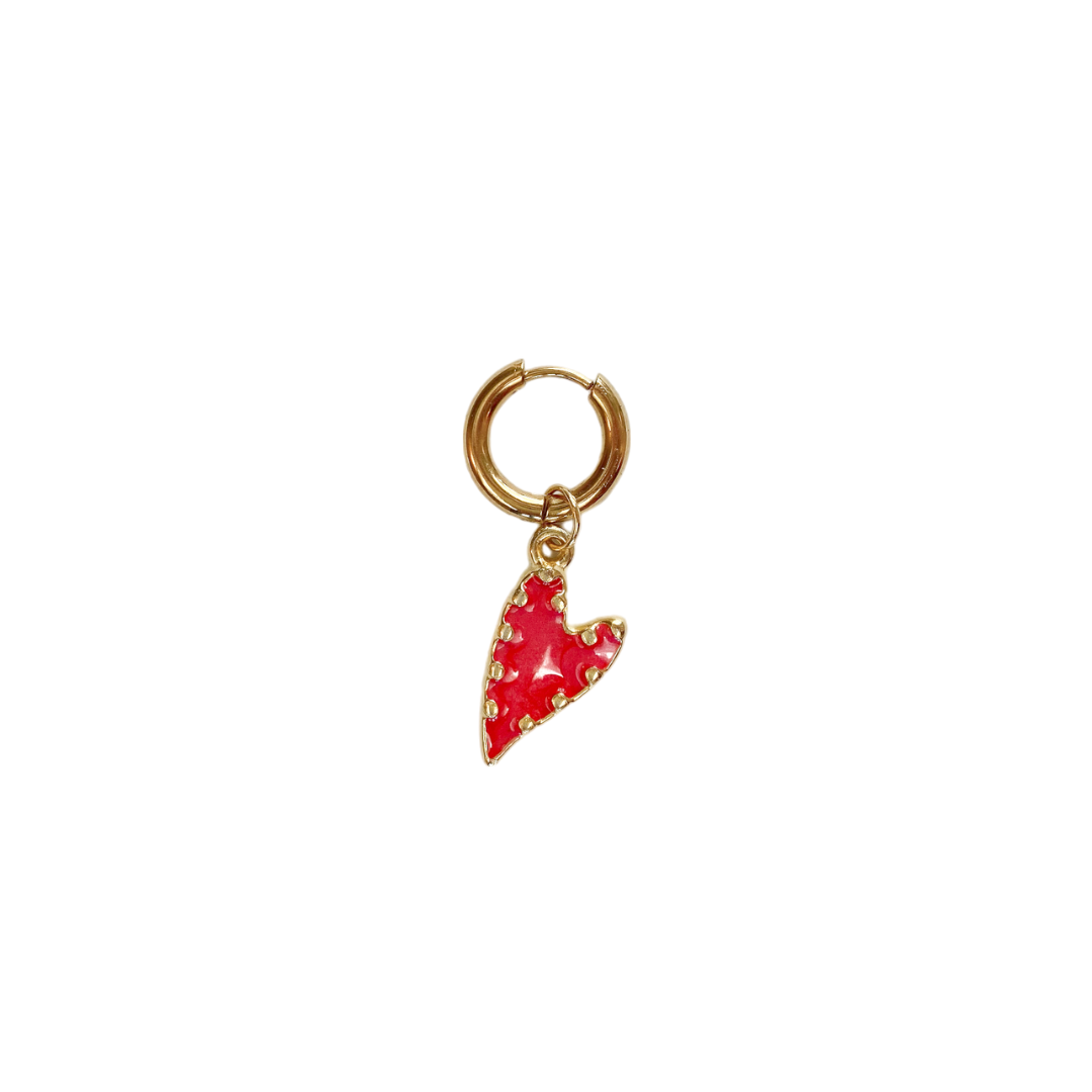 Red Heart Oorbel