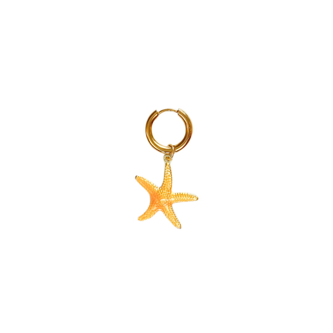 Yellow Starfish Oorbel