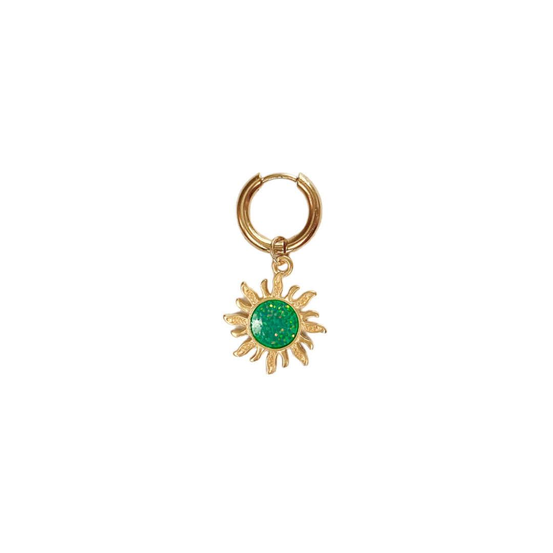 Sunny Side Oorbel Glitter Green