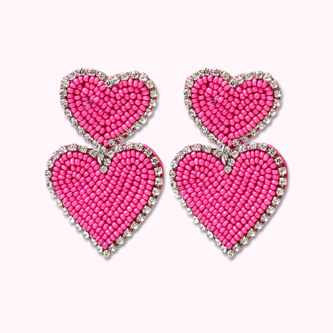 Falling in love roze oorbellen - set