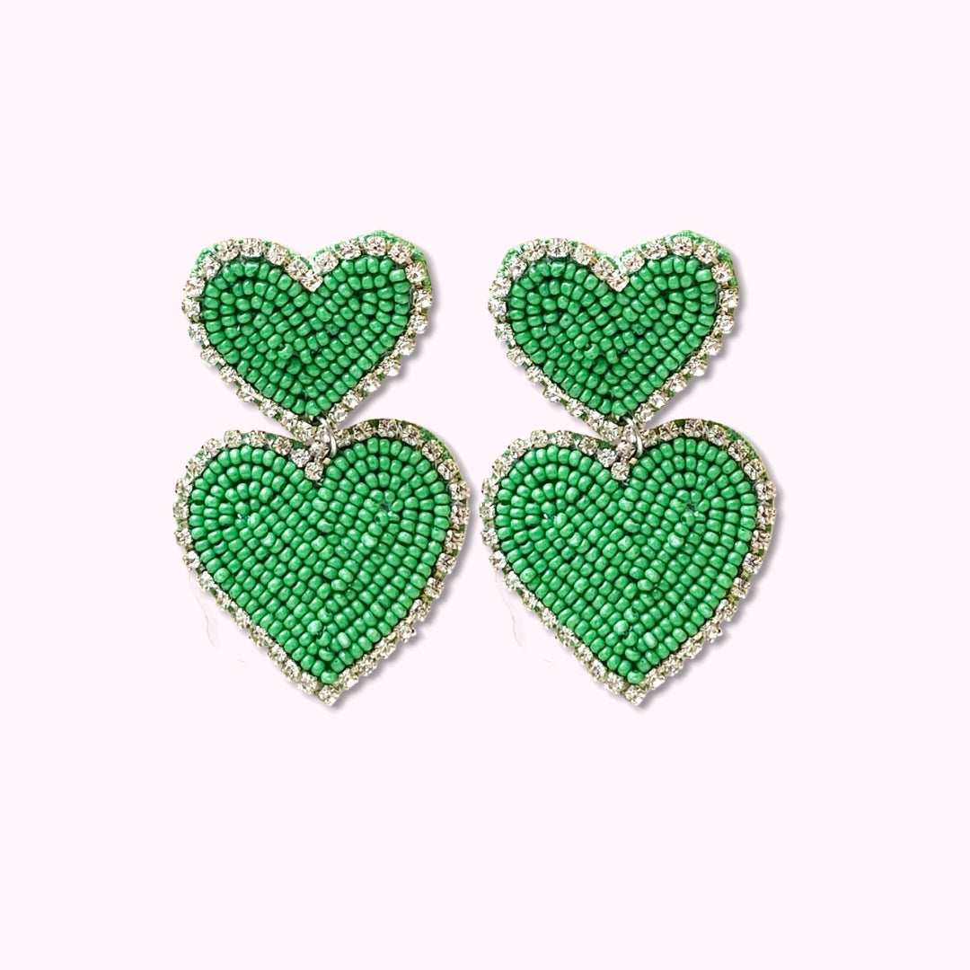 Falling in love groen oorbellen - set