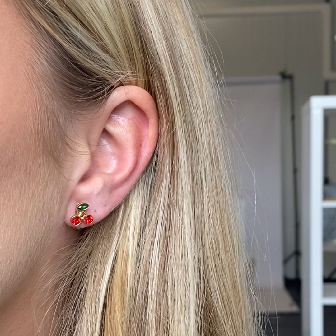Clip oorbel Diamond Cherry