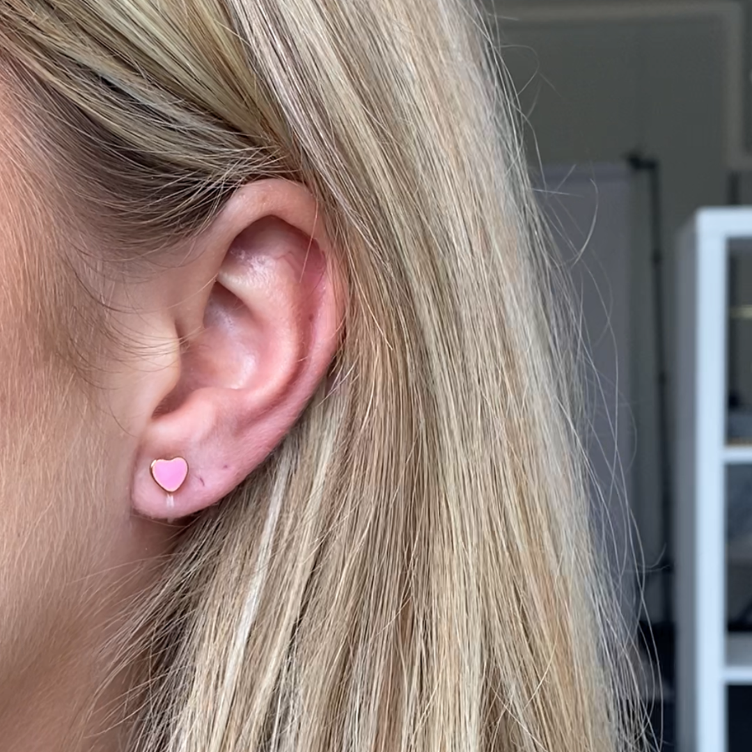 Clip oorbellen Little Pink Heart