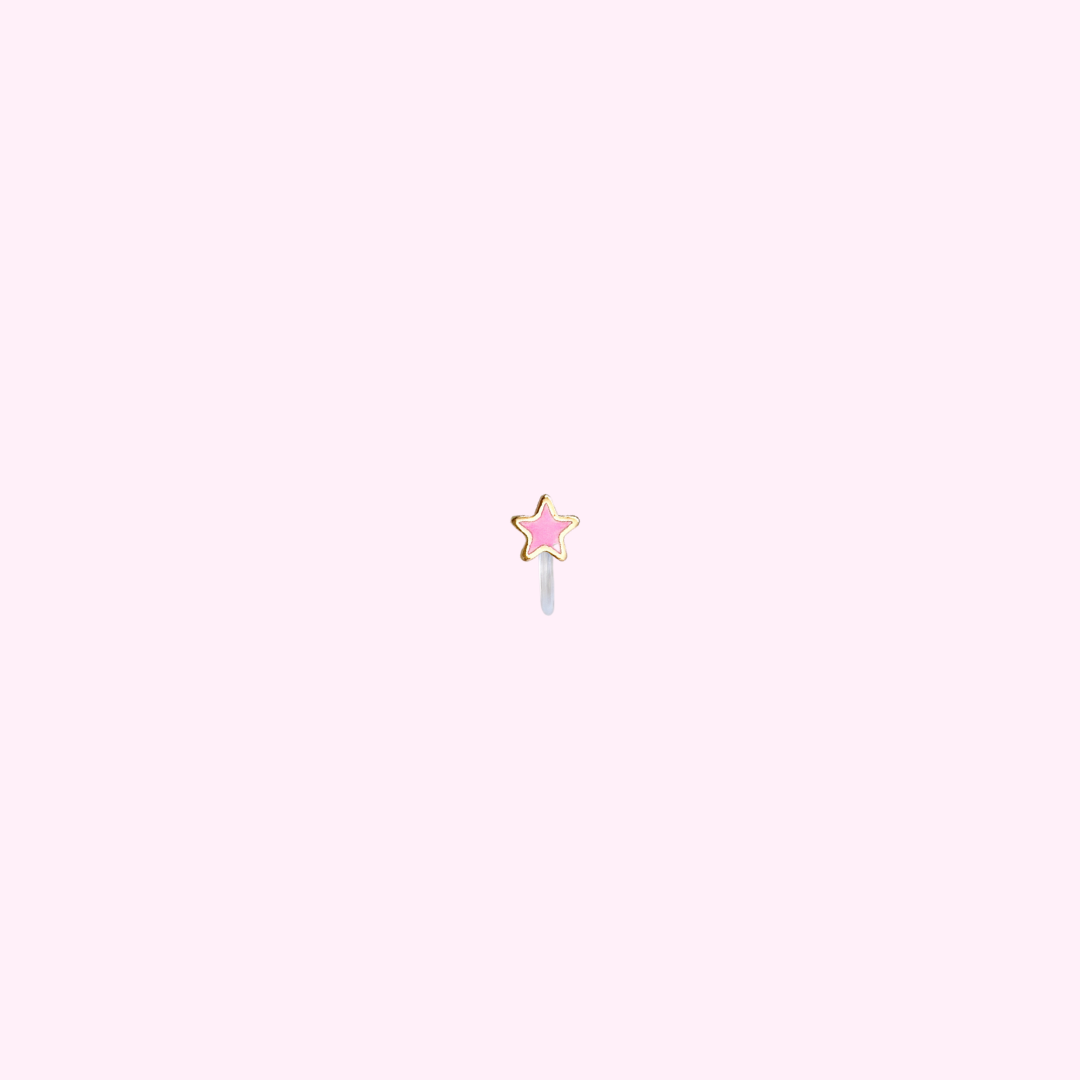 Clip oorbel Little pink Star