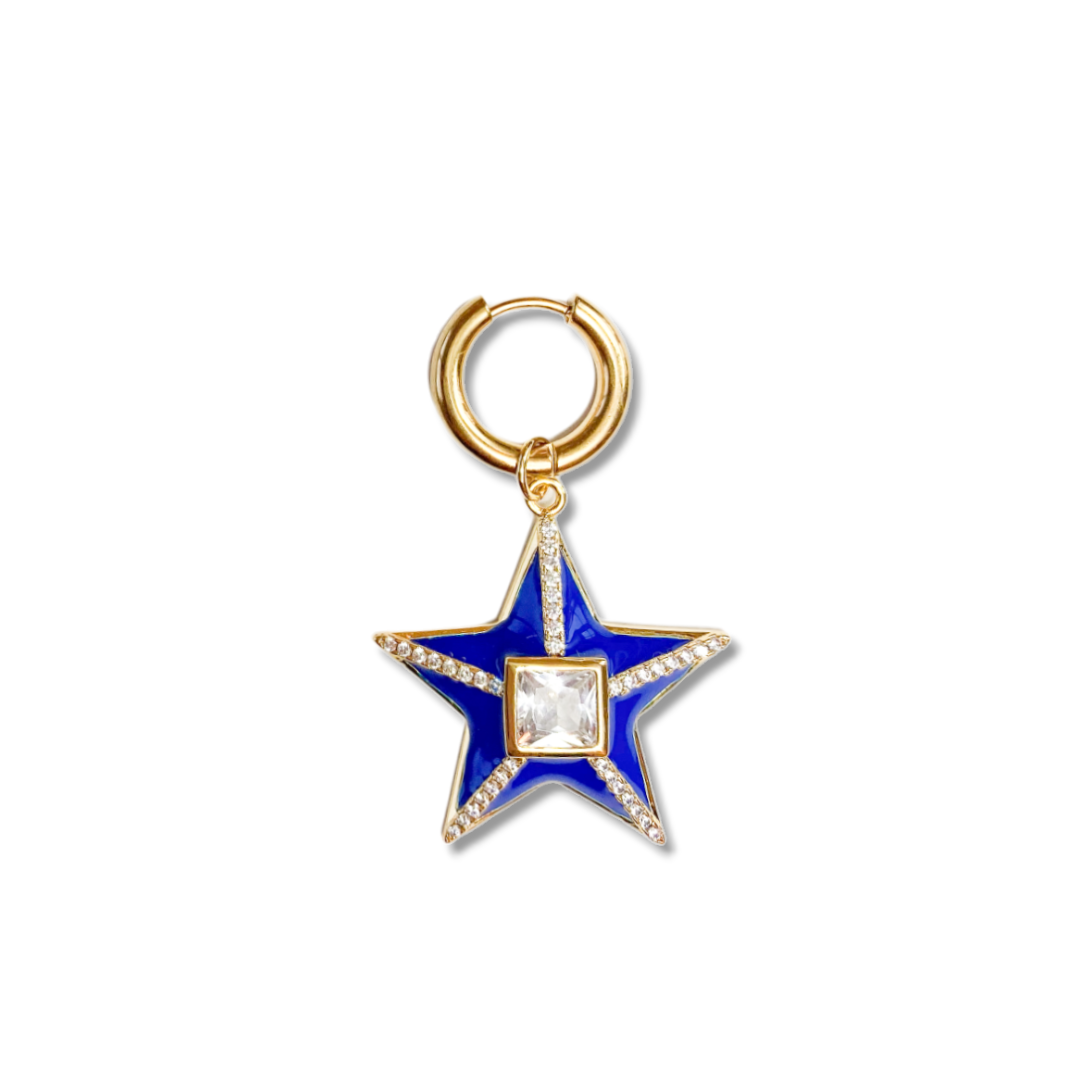 Sparkle Star Blue Oorbel