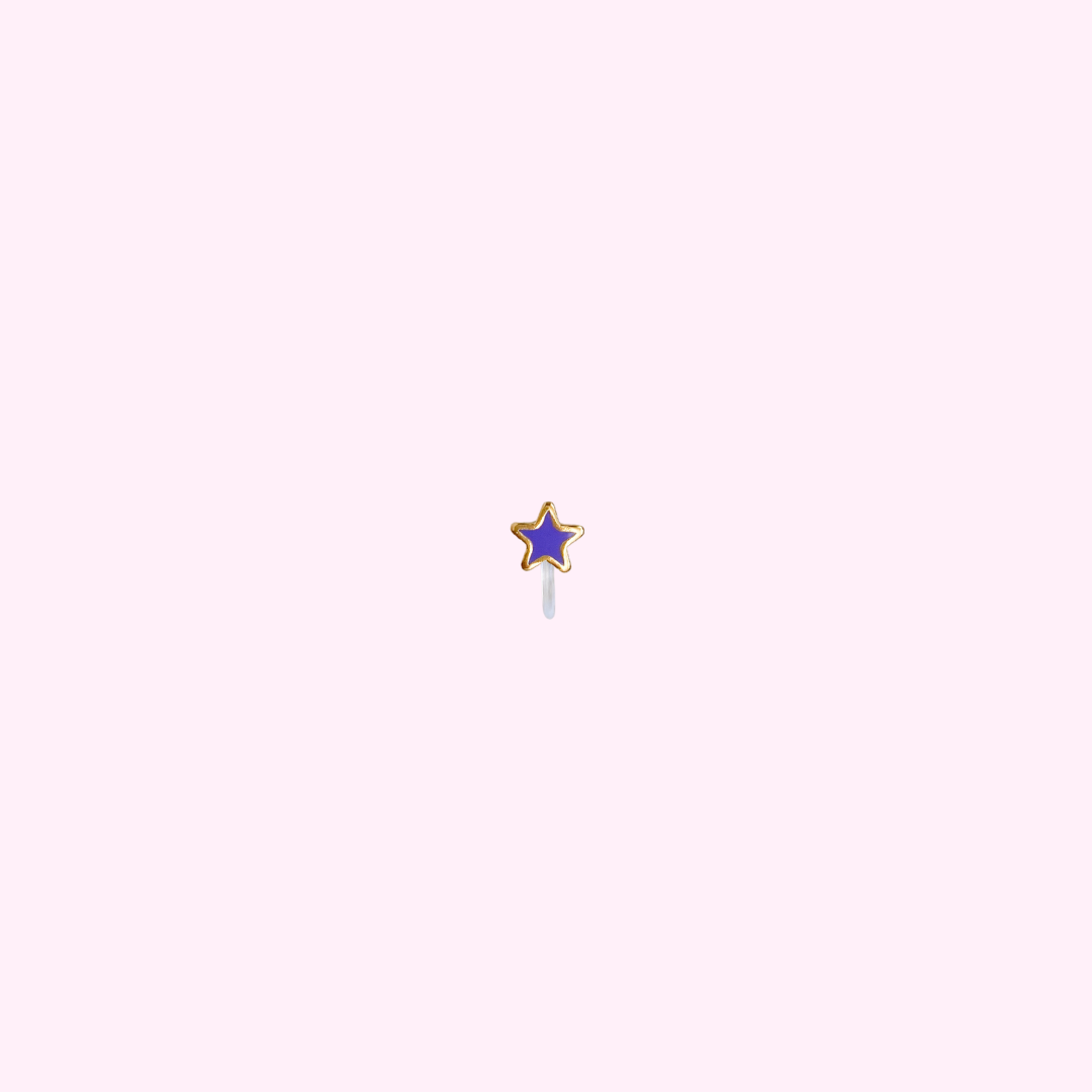 Clip oorbel Little purple Star