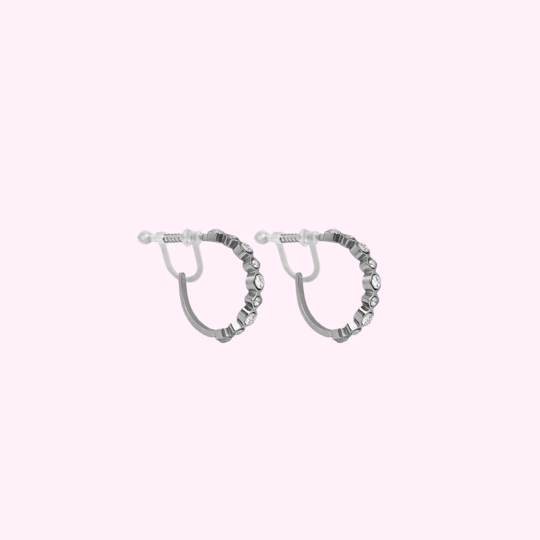 Glitter Hoops Clip Oorbellen