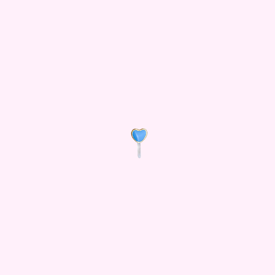 Clip oorbel Little Blue Heart