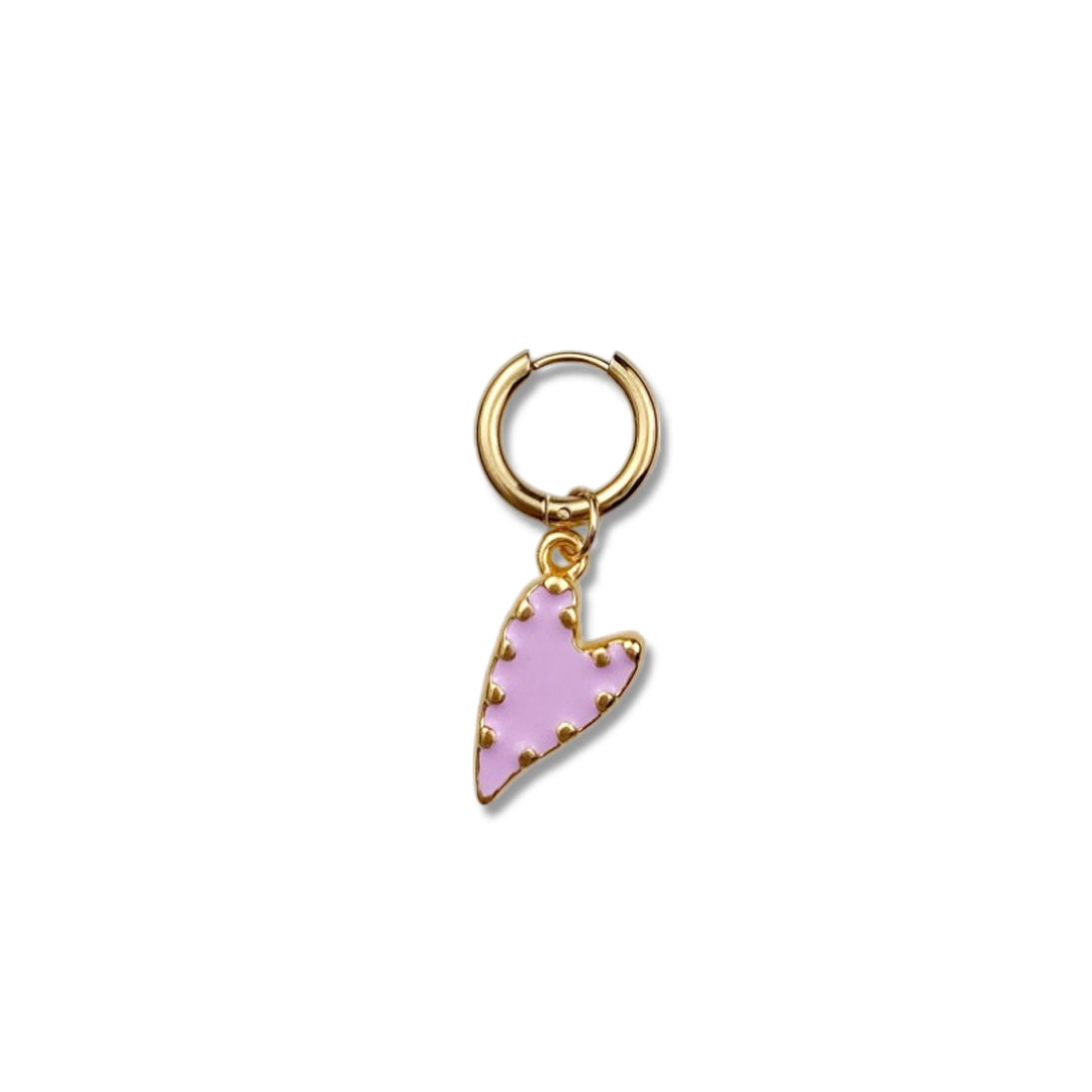 Pink Heart Oorbel