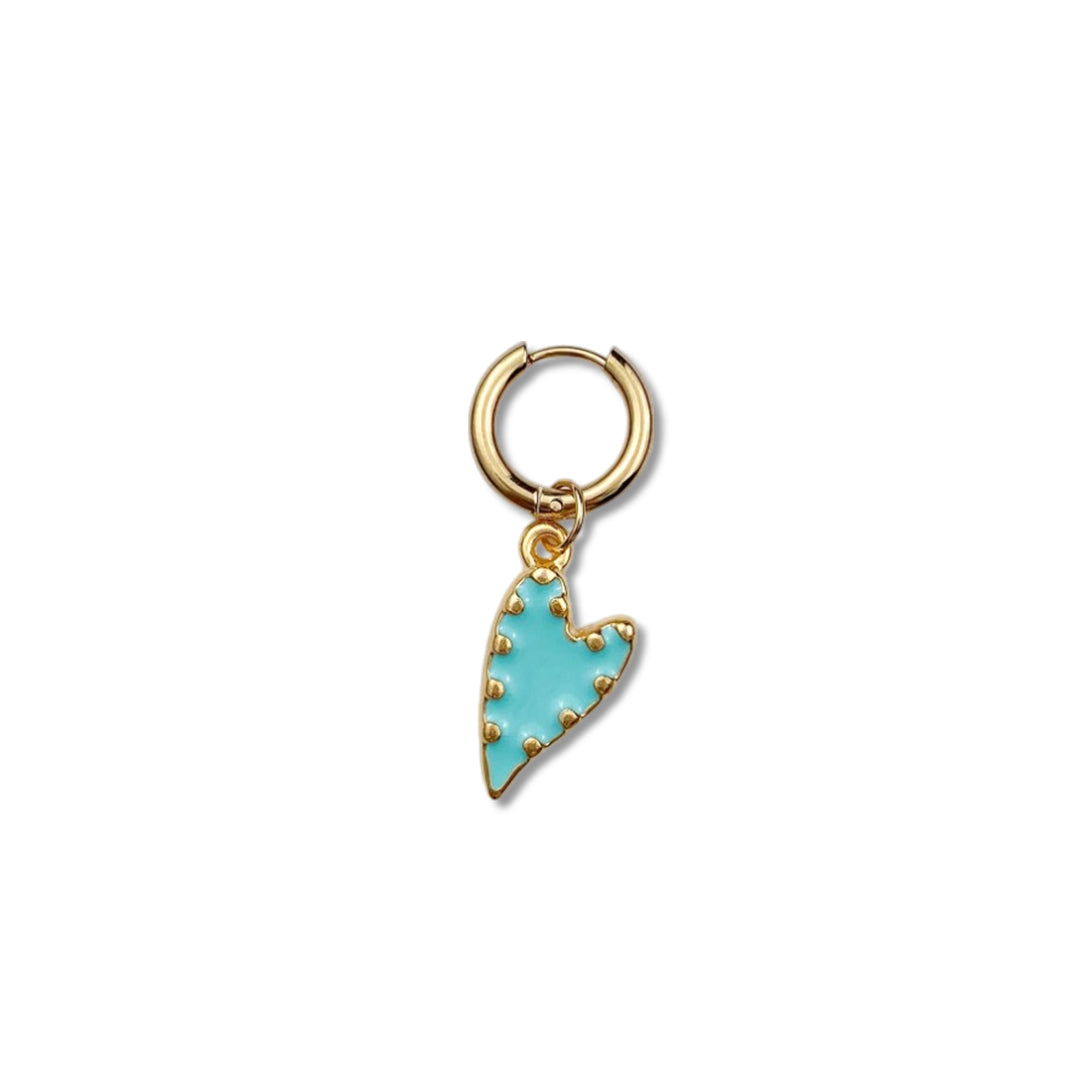 Blue Heart Oorbel