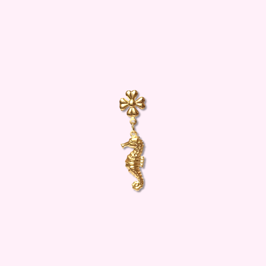 Lucky Seahorse Clip Oorbel
