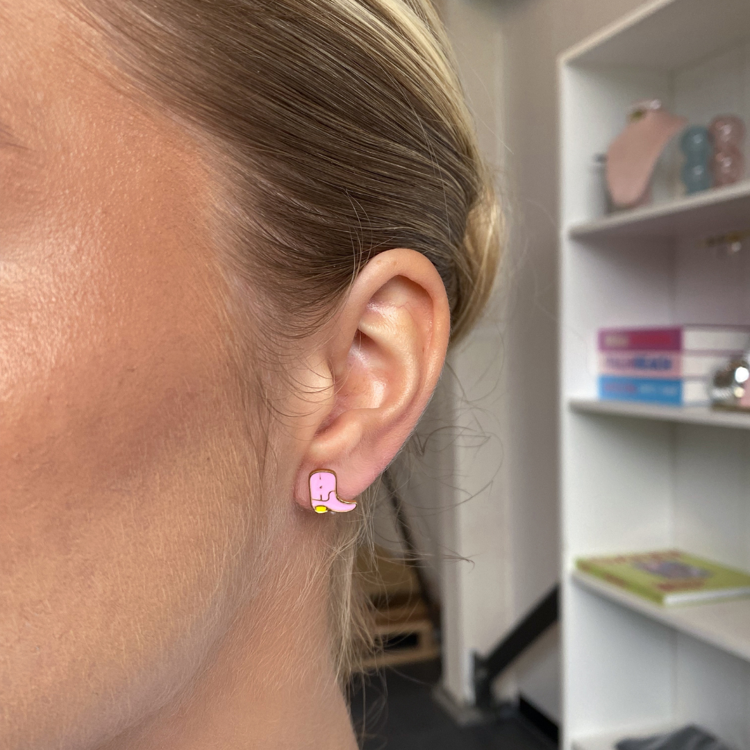 Pink boots Clip Oorbellen