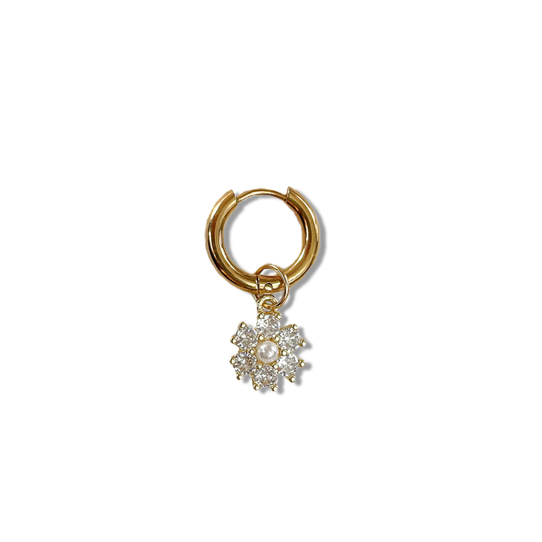 Diamond Flower Oorbel
