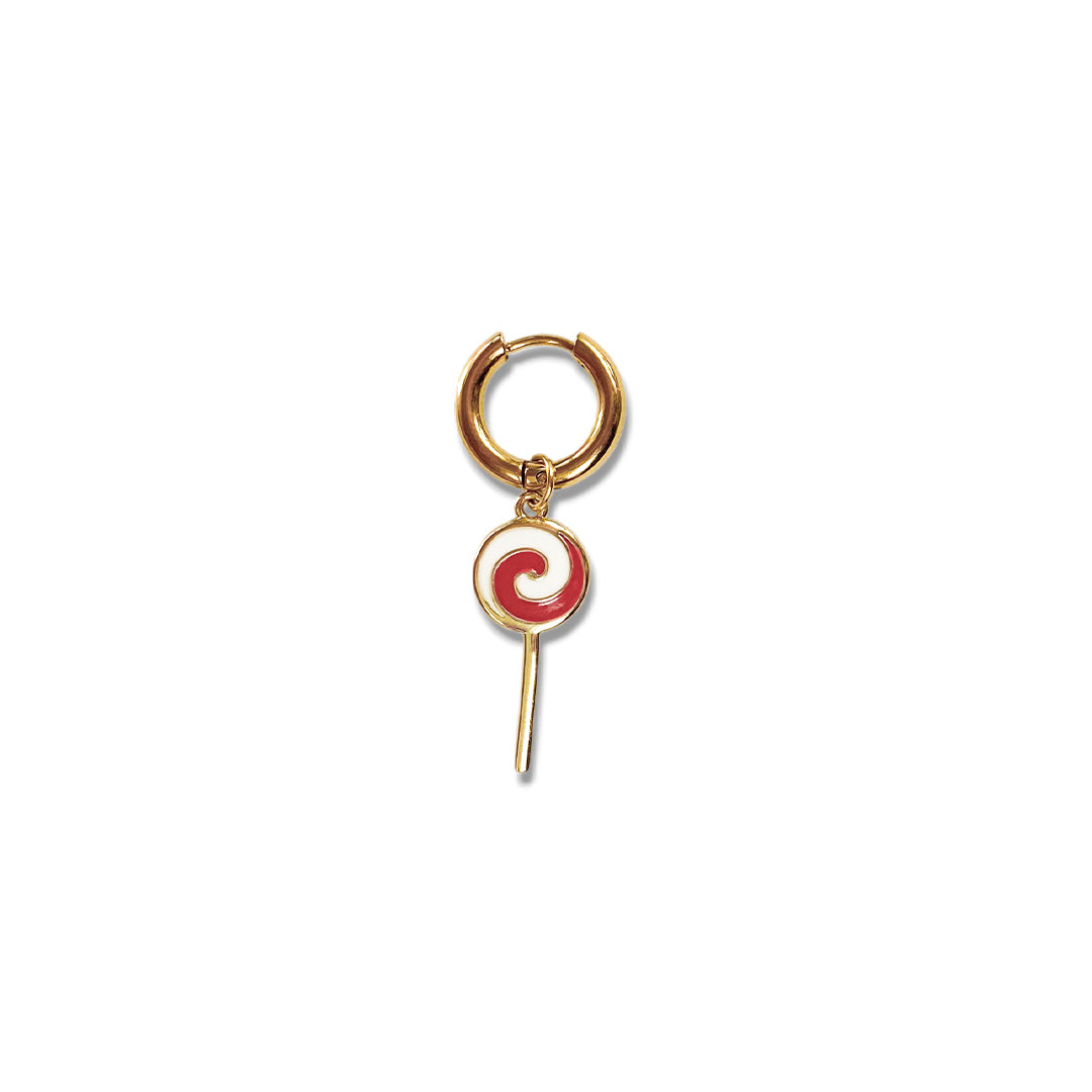 Red Lollipop Oorbel