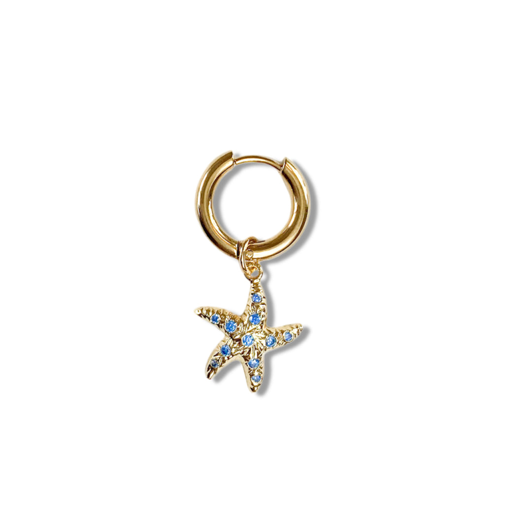 Shiny Starfish Oorbel