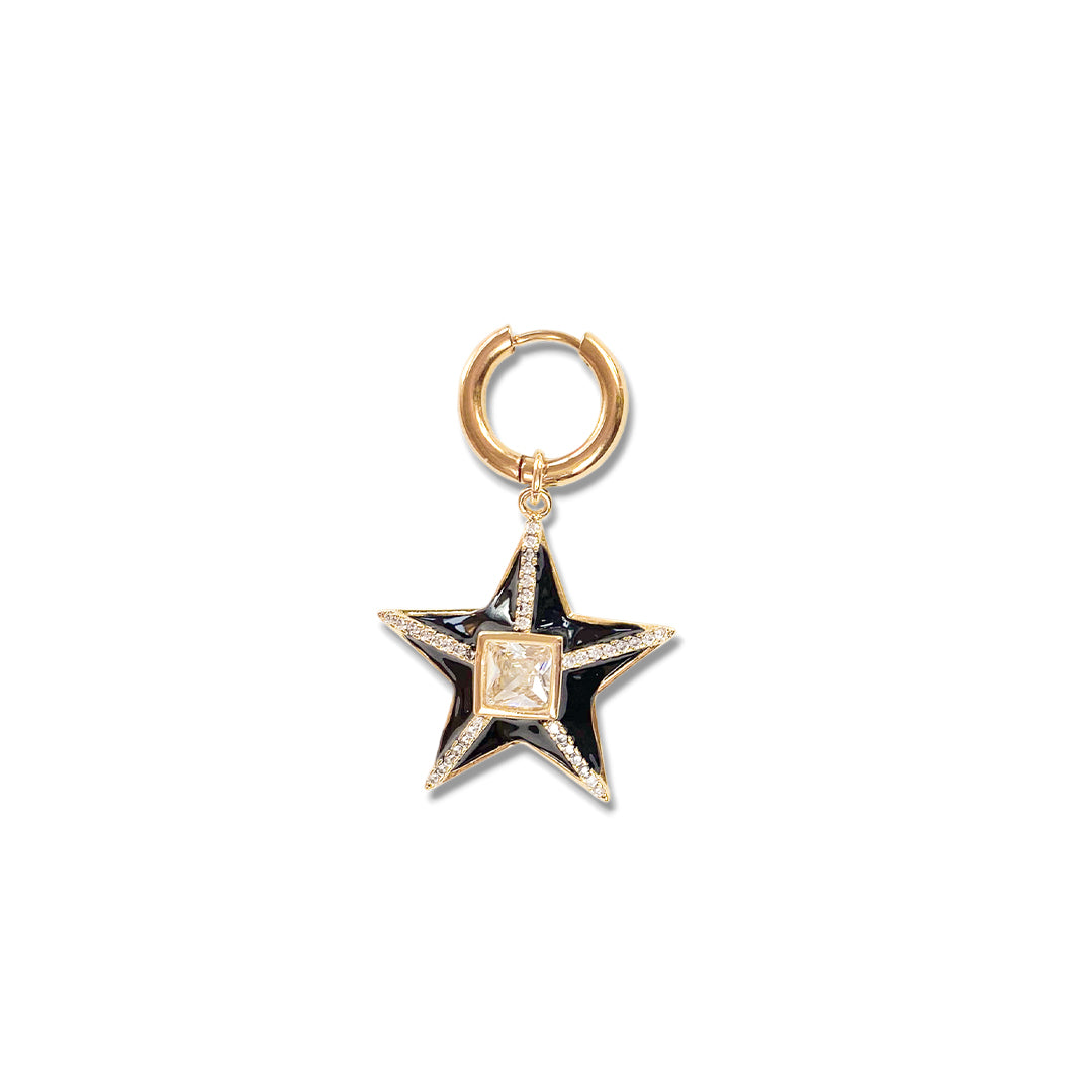 Sparkle Star Black Oorbel
