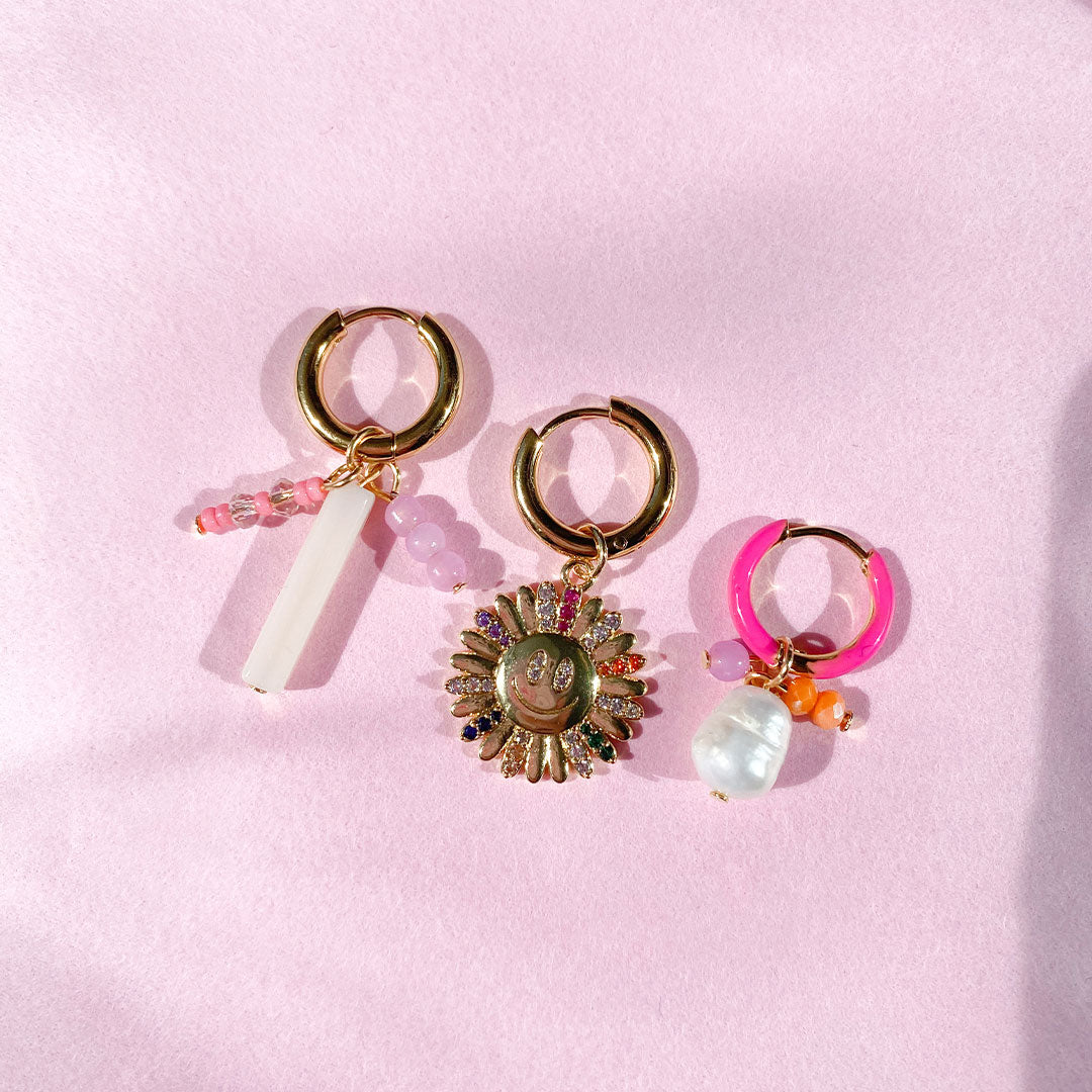 Pink Match Oorbel
