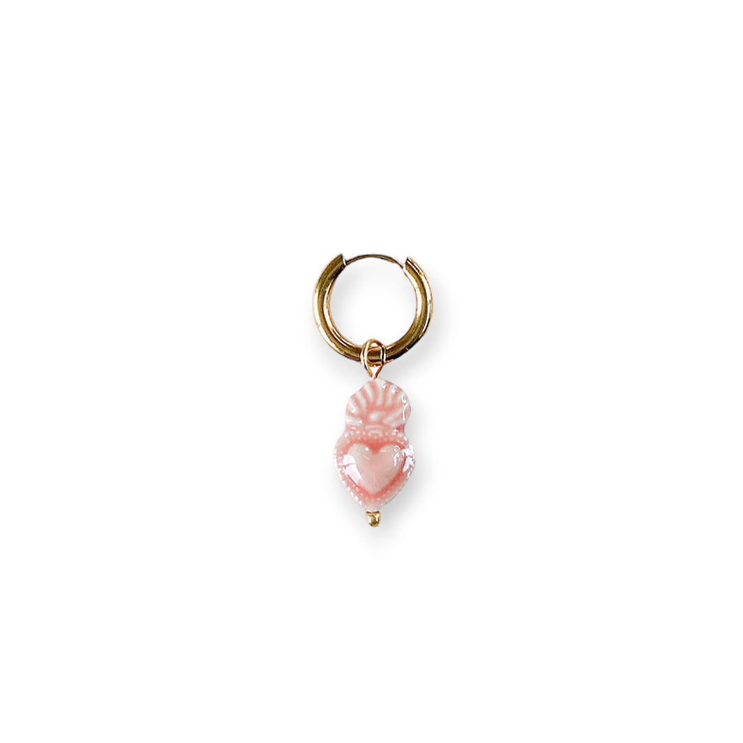 Fiësta Heart Oorbel Pink