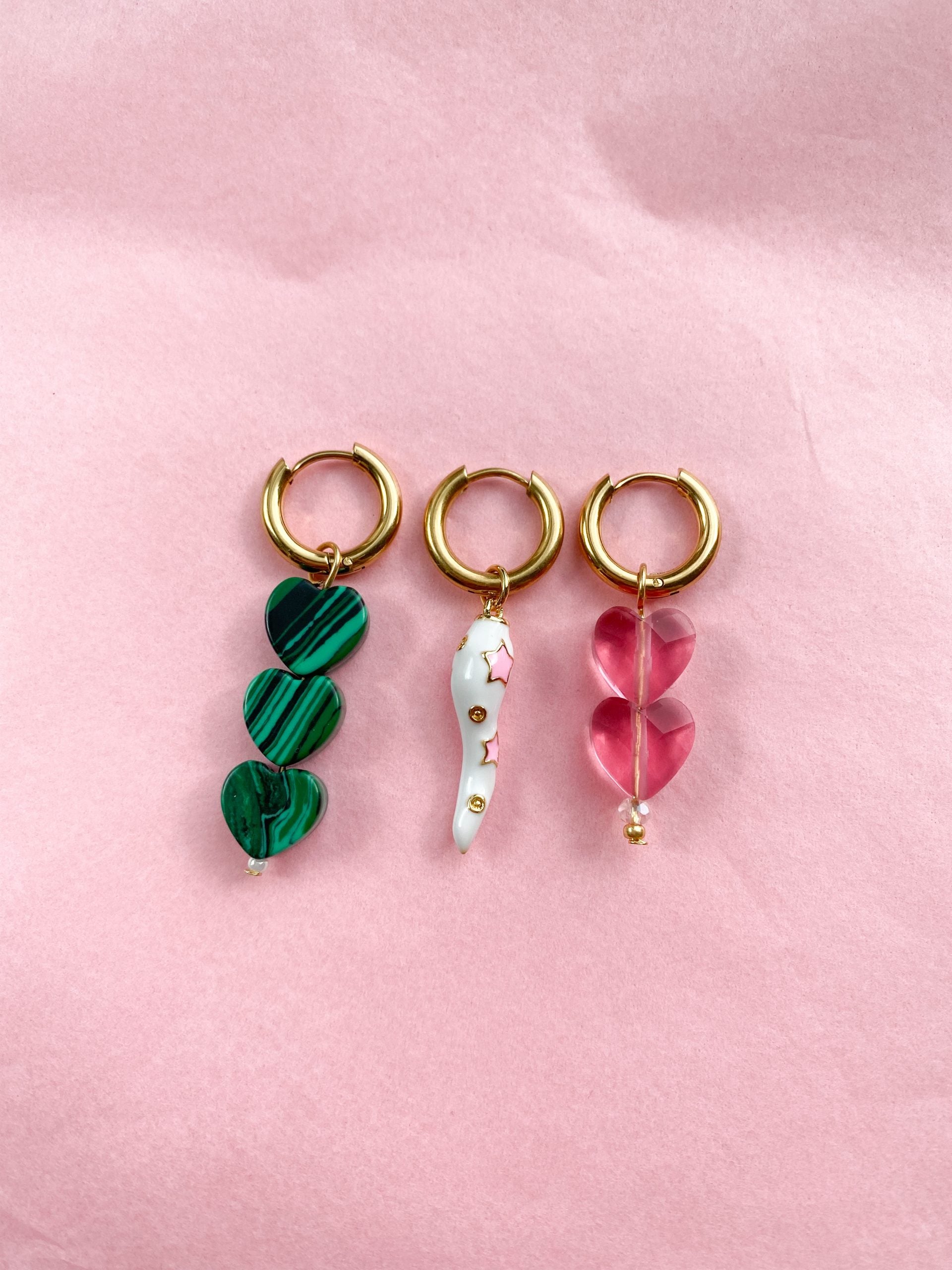 Sugar Hearts Oorbel Green
