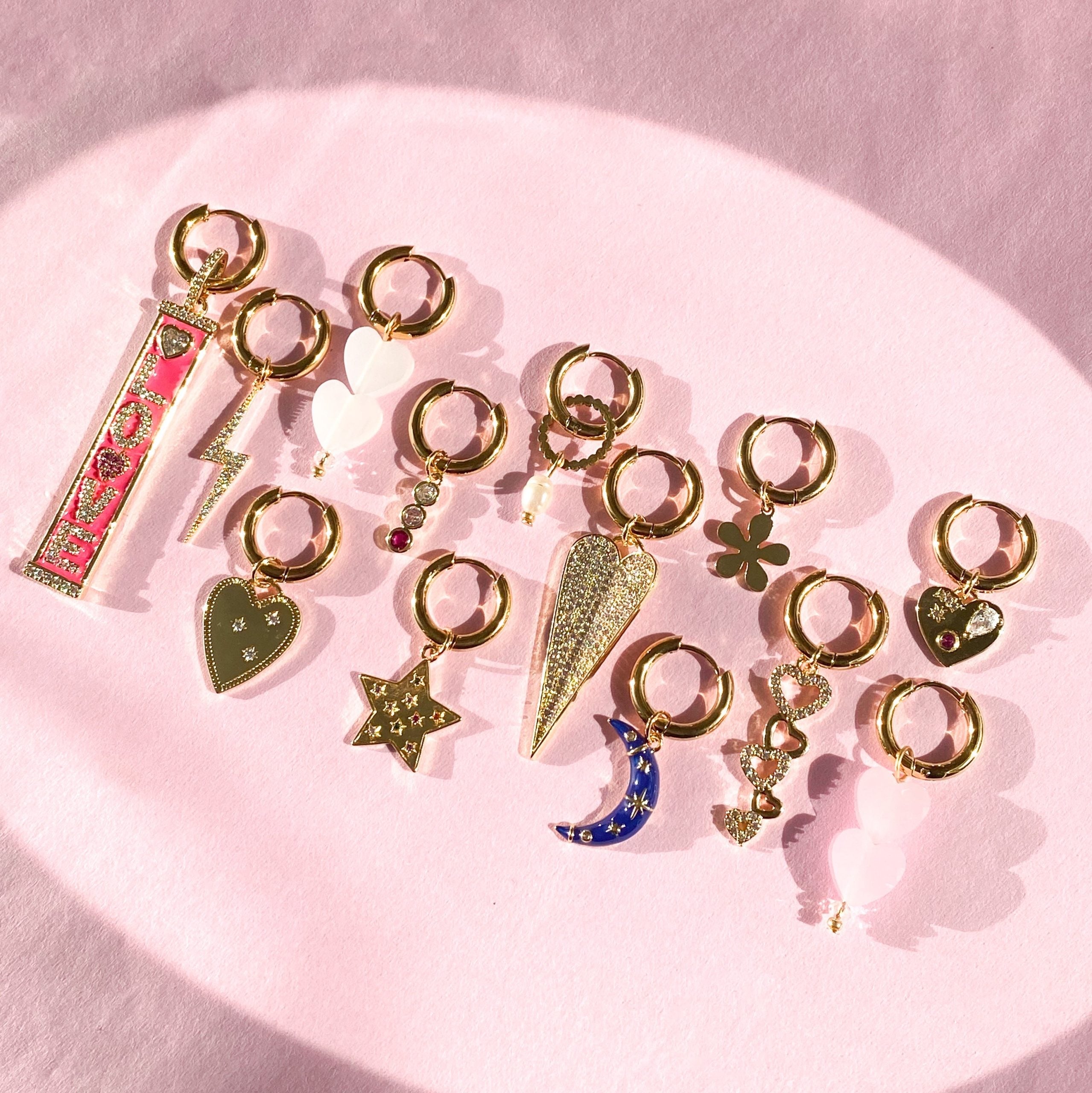 Twinkling Hearts Oorbel Light Pink