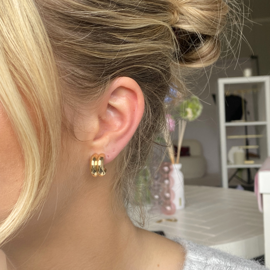 Little Double Hoops Clip Oorbellen