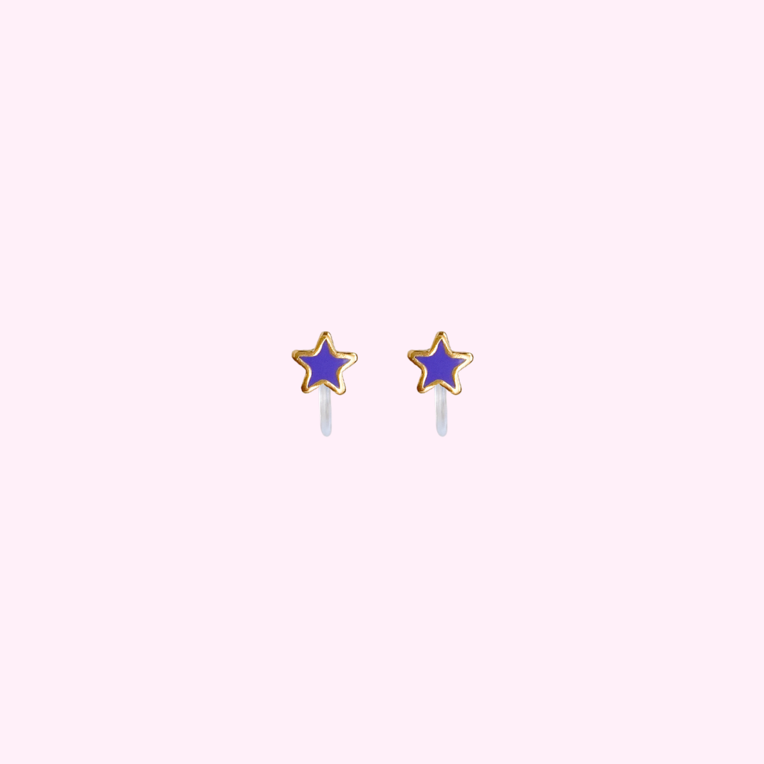Clip oorbellen Little purple Star