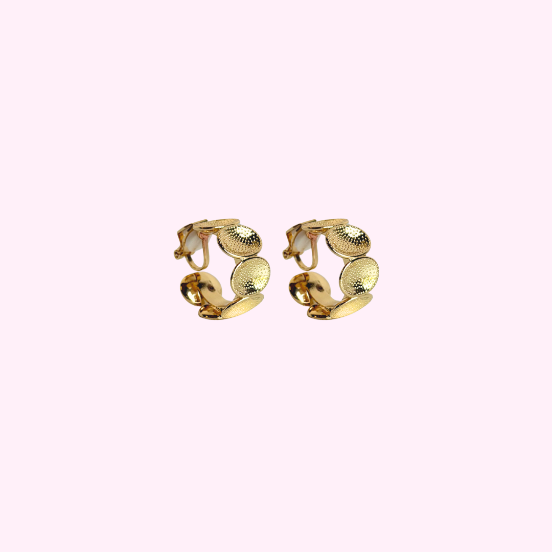 Olive Hoops Clip Oorbellen