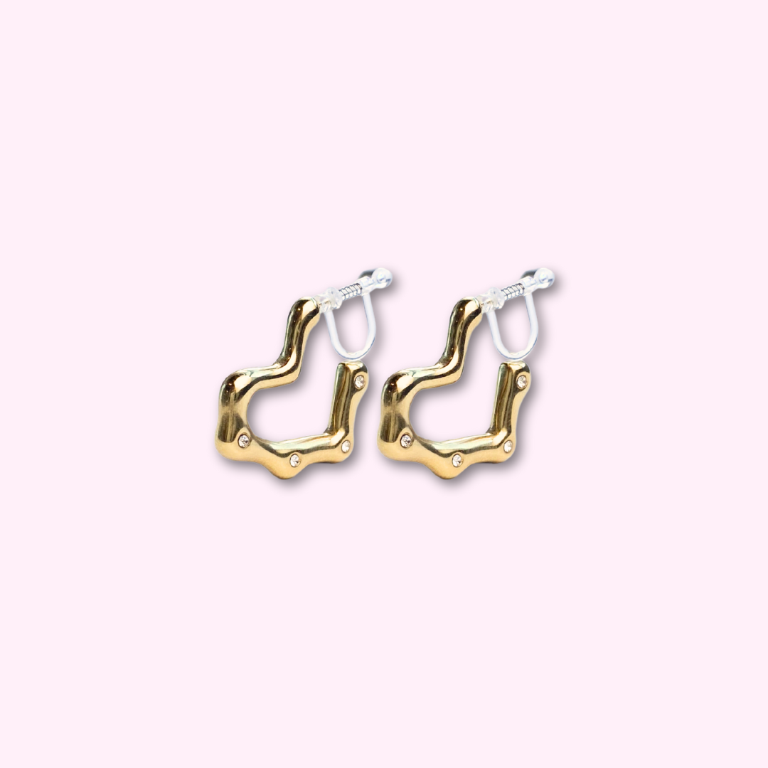 Clip oorbellen Glitter Heart