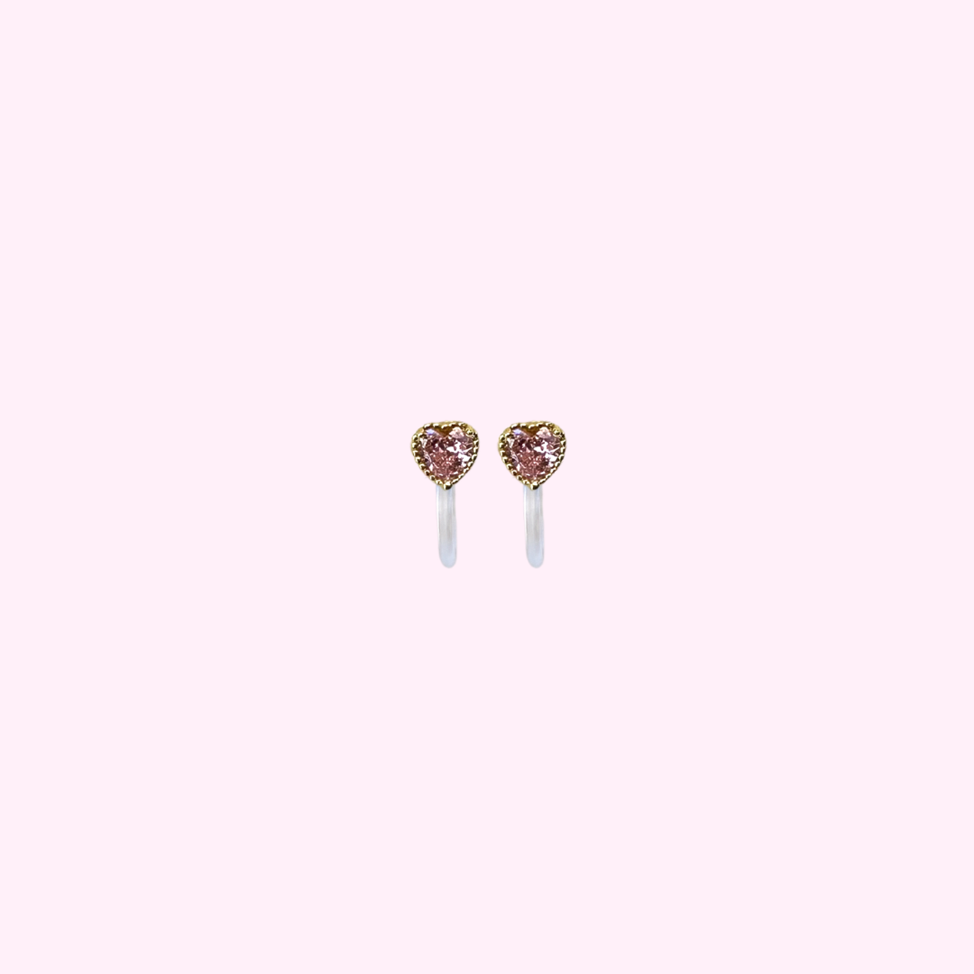 Pink Sugar Heart Clip Oorbellen