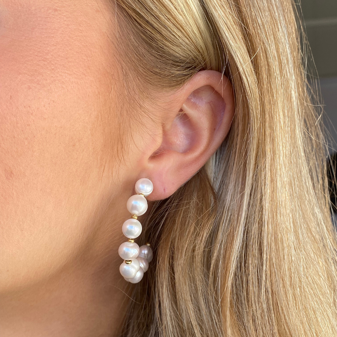 Clip oorbellen Classic Pearl Hoop