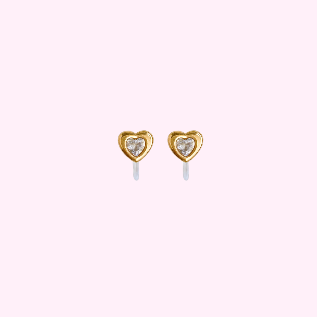 Clip oorbellen Princess Heart
