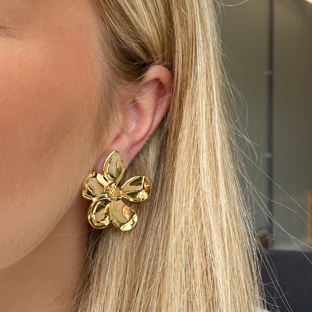 Clip oorbellen Big Flower