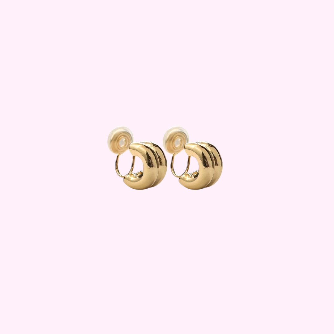 Little Double Hoops Clip Oorbellen