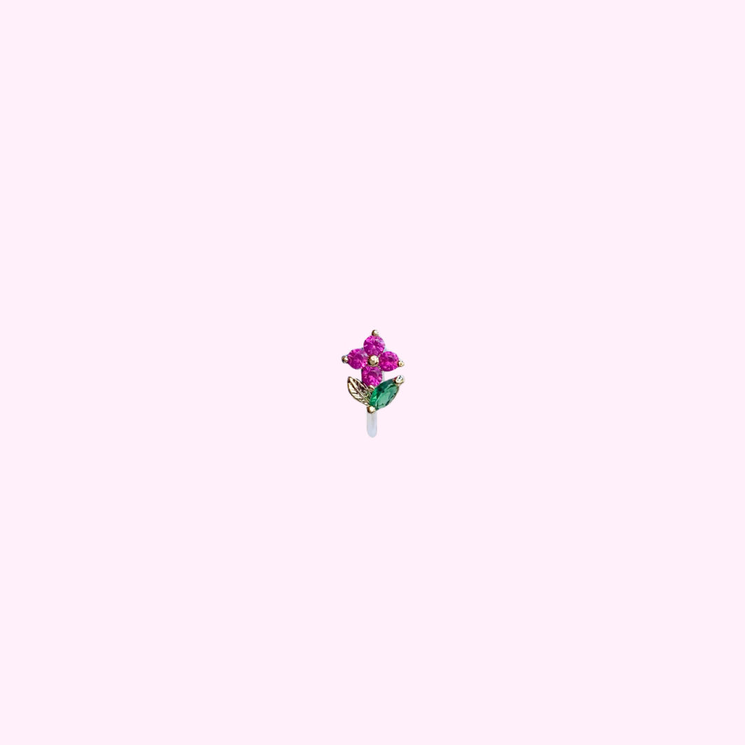 Clip oorbel Sparkle Flower