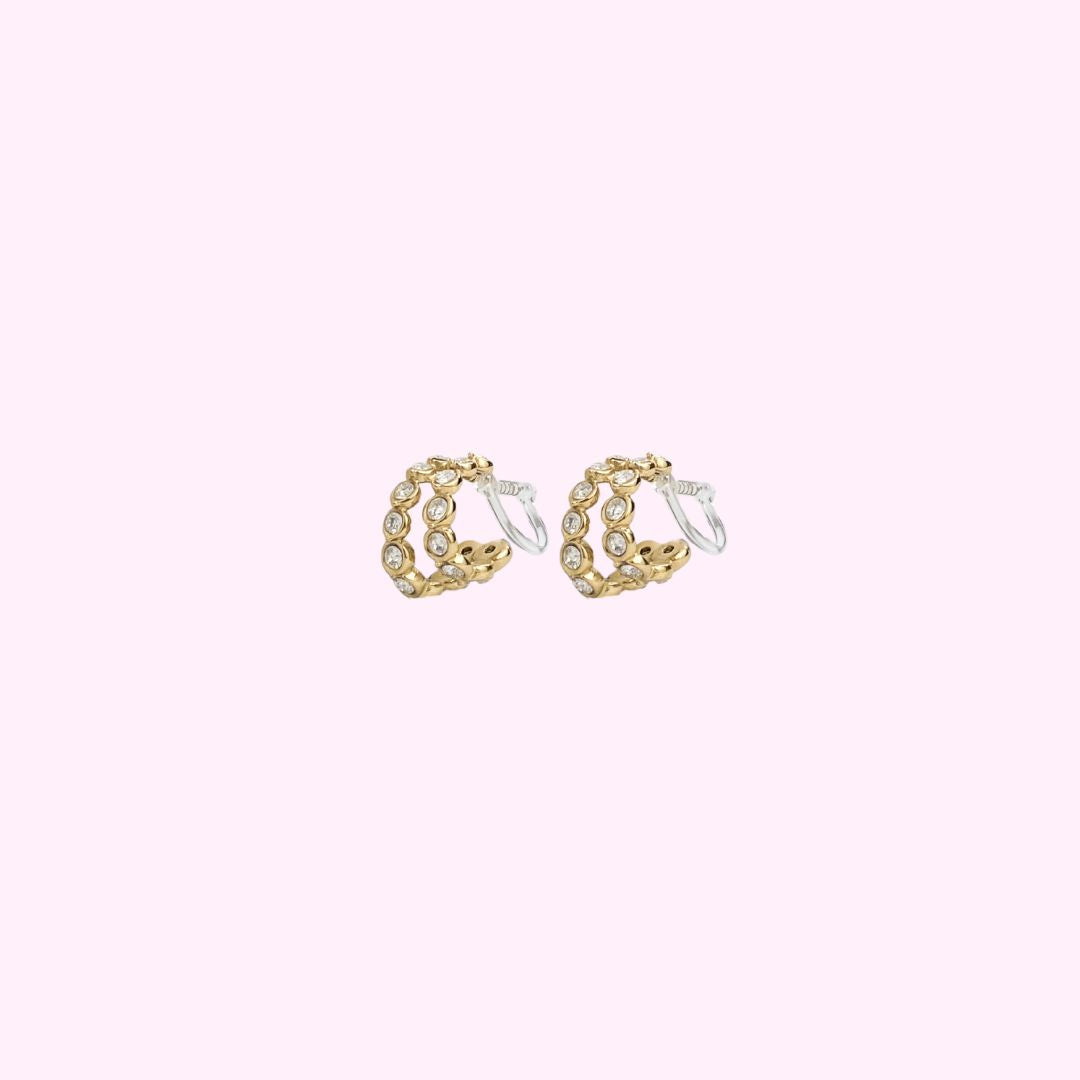 Crystal Hoop Clip Oorbellen