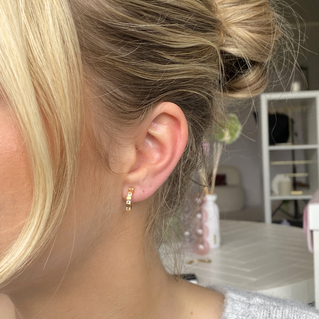 Diamond Hoops Clip Oorbellen