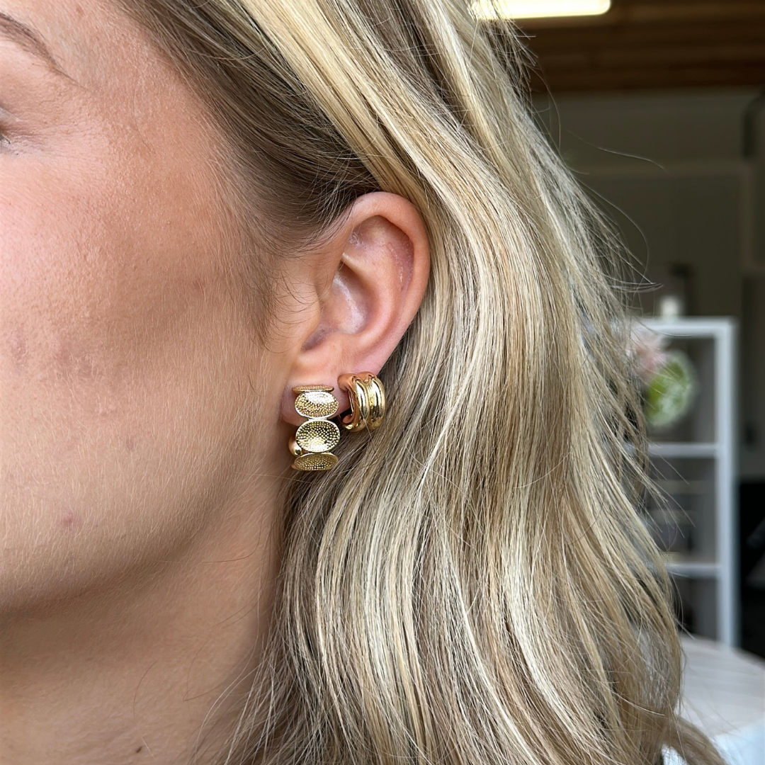Olive Hoops Clip Oorbellen