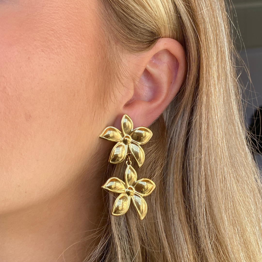 Clip oorbellen Twin Flowers