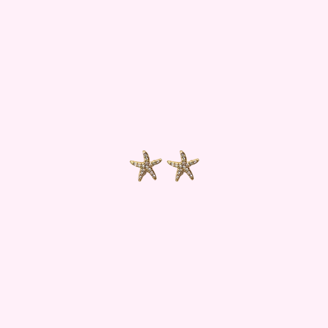Glitter Starfish Clip Oorbellen