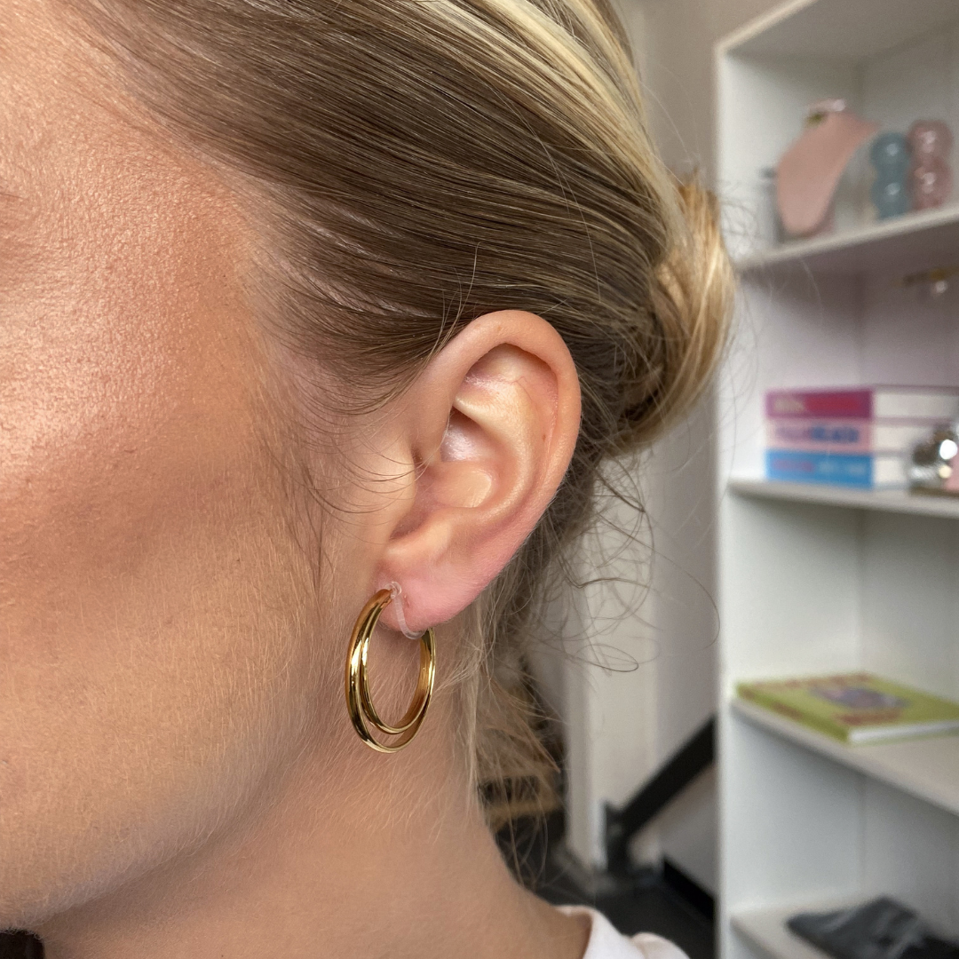 Golden Duo Clip Oorbellen