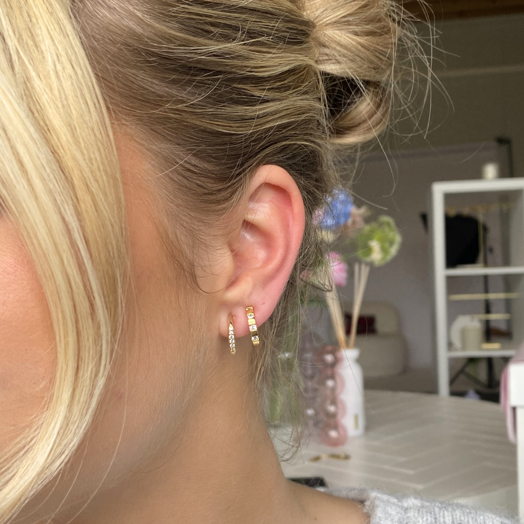Diamond Hoops Clip Oorbellen