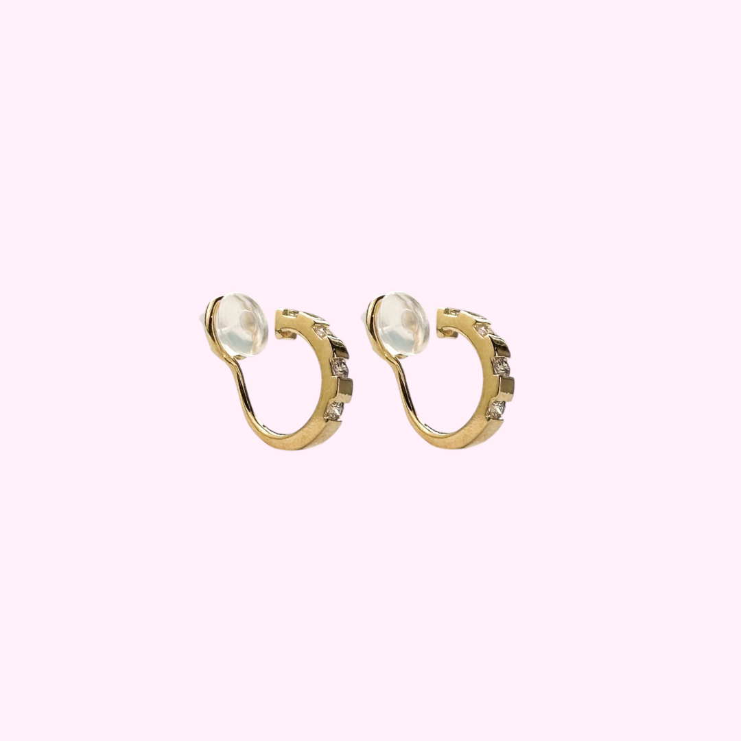 Diamond Hoops Clip Oorbellen