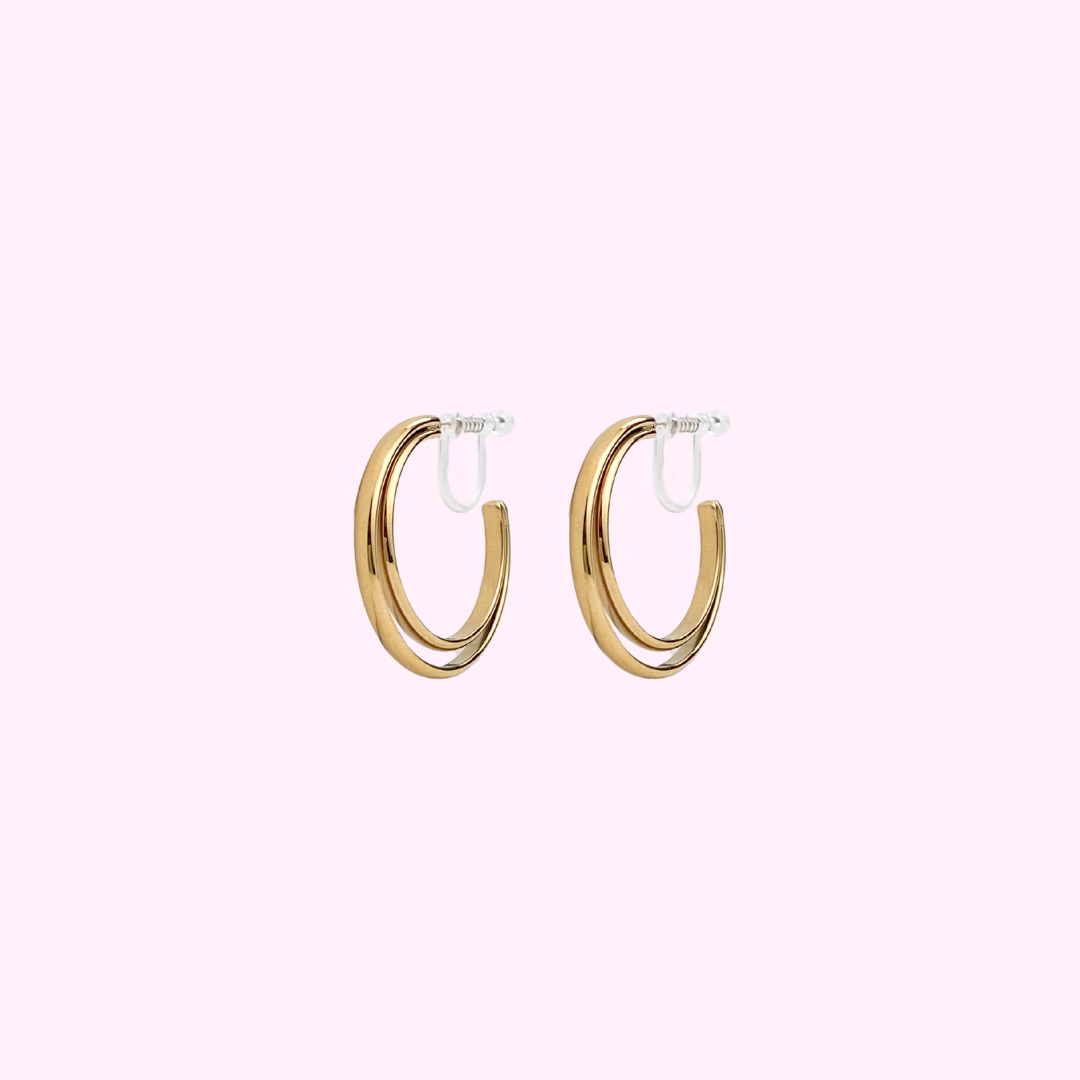 Golden Duo Clip Oorbellen