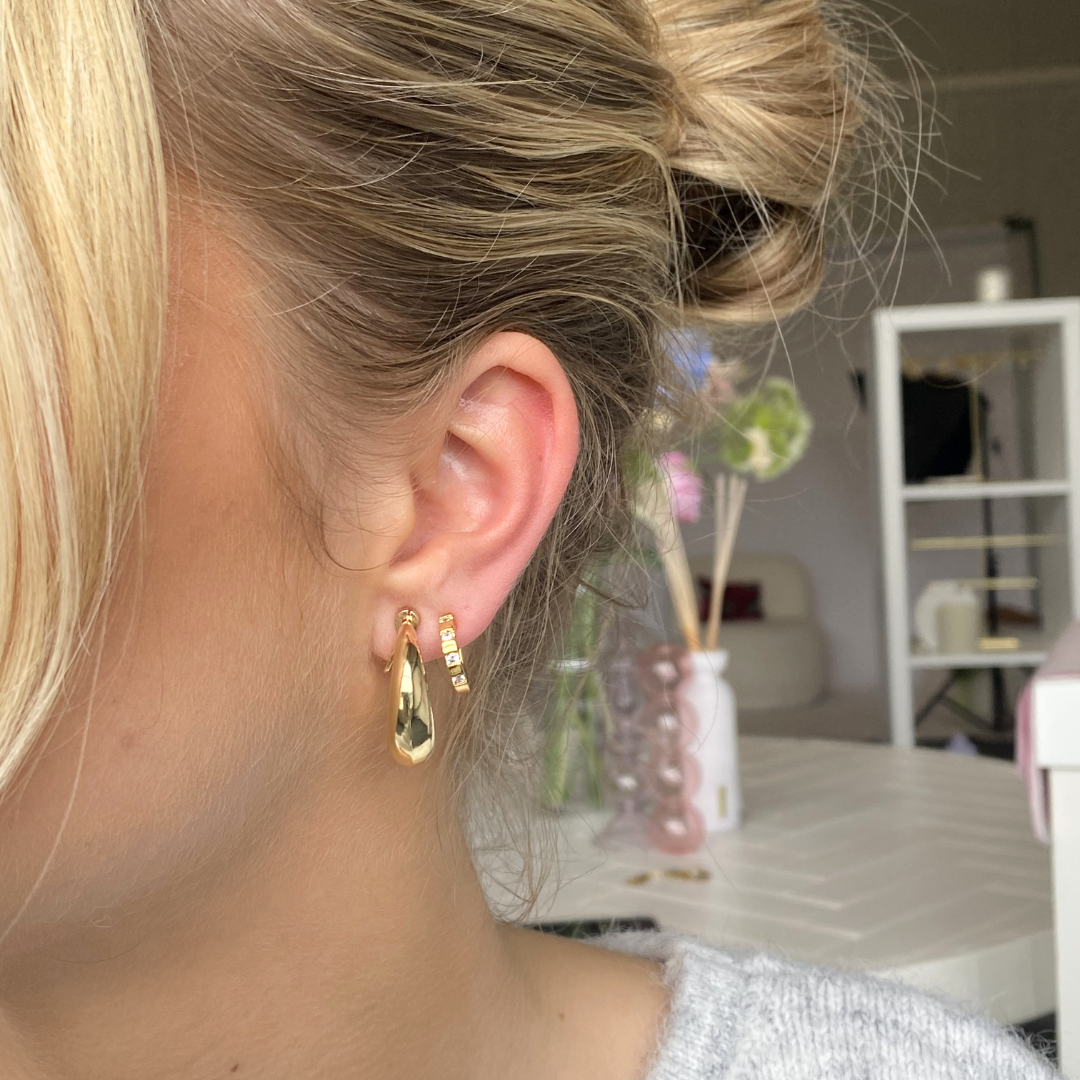 Diamond Hoops Clip Oorbellen