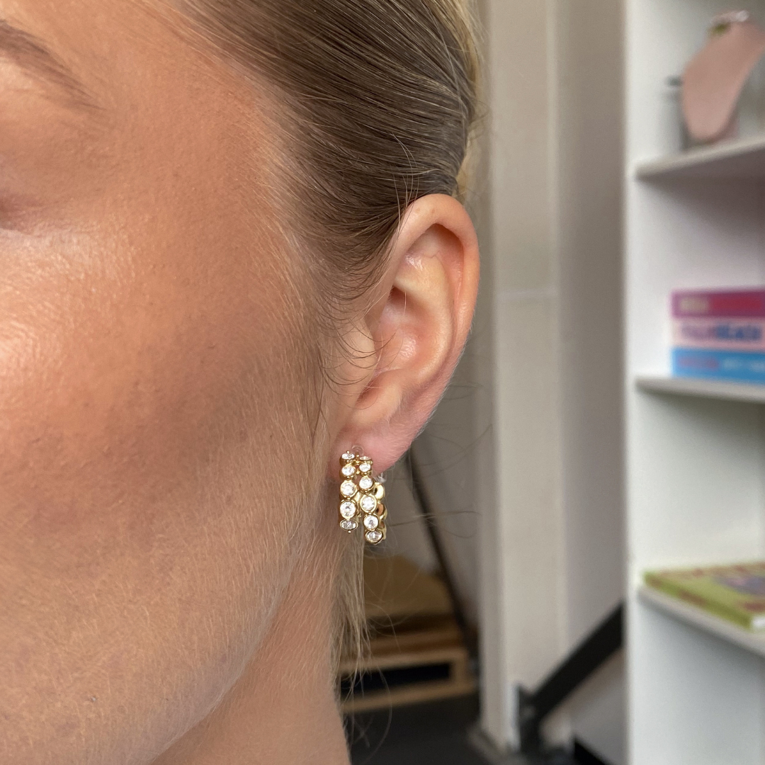 Crystal Hoop Clip Oorbellen