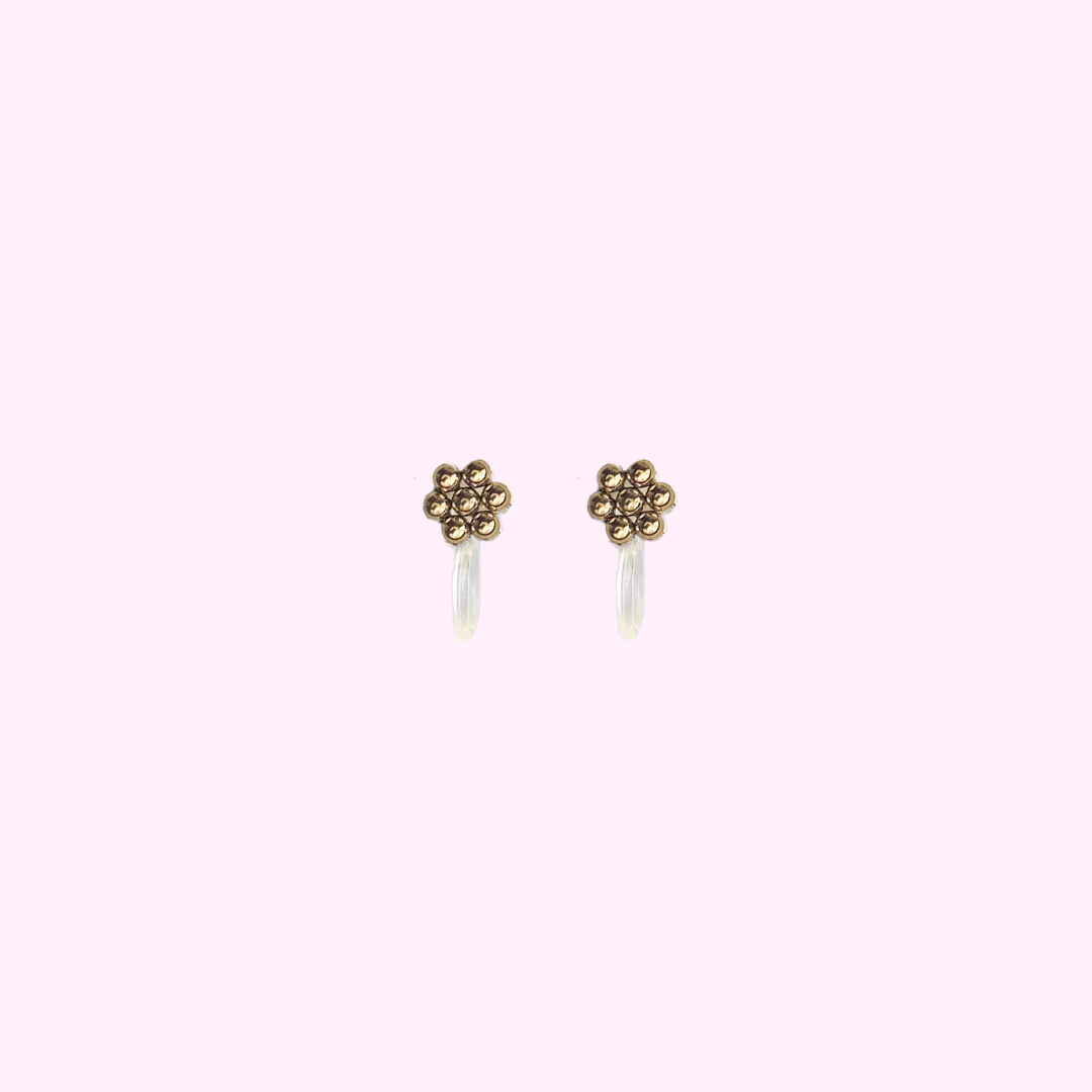 Clip oorbellen Dotty Flower