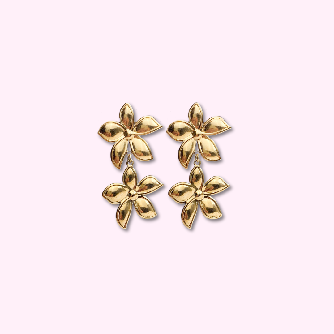 Clip oorbellen Twin Flowers