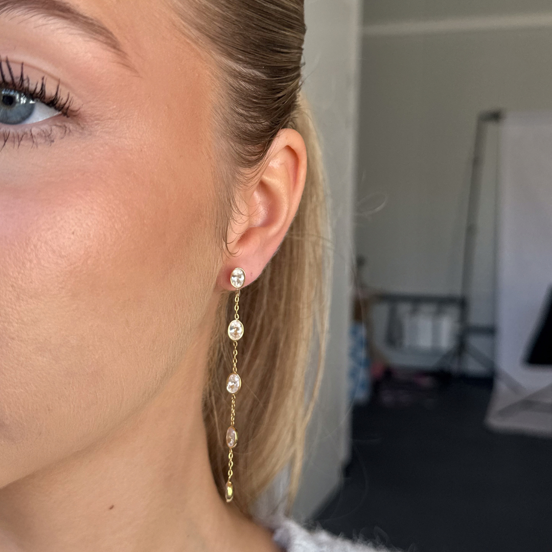 Champagne Clip Oorbellen