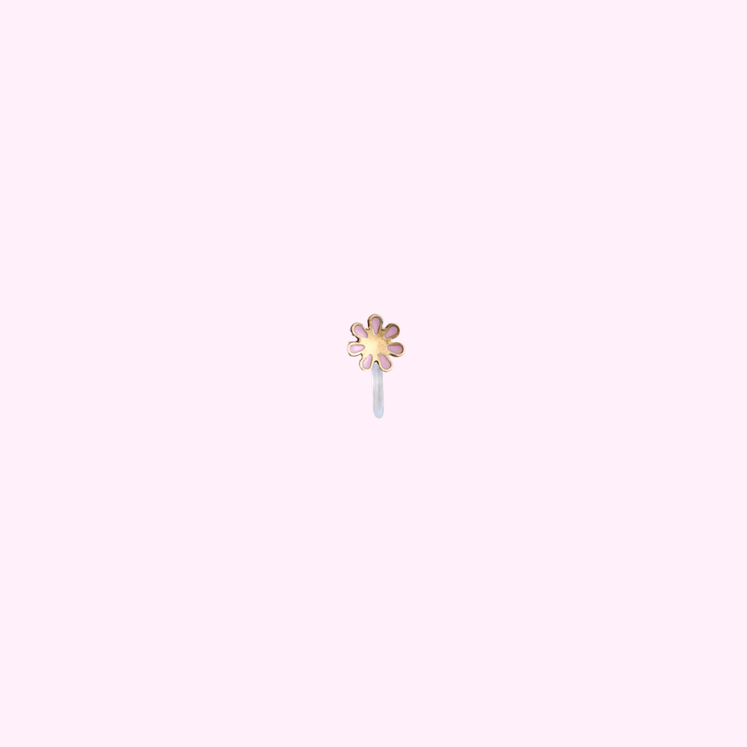 Clip oorbel Pink Daisy